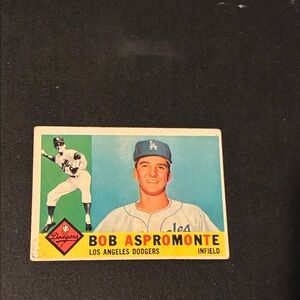 Bob Aspromonte Los Angeles Dodgers Vintage Baseball Card - Blue, Yellow